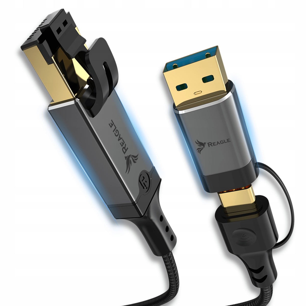 2IN1 USB-C USB-A ETHERNET NETWORK CABLE FOR RJ45 1Gb/s 1M LAN CABLE