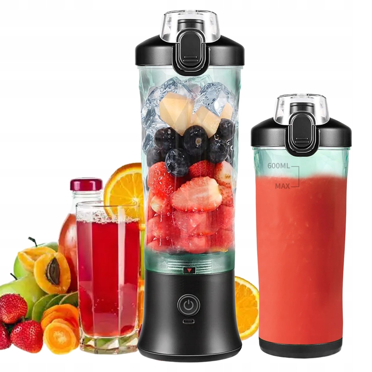 2IN1 WIRELESS PORTABLE CUP BLENDER 600ML 4000MAH TOURIST