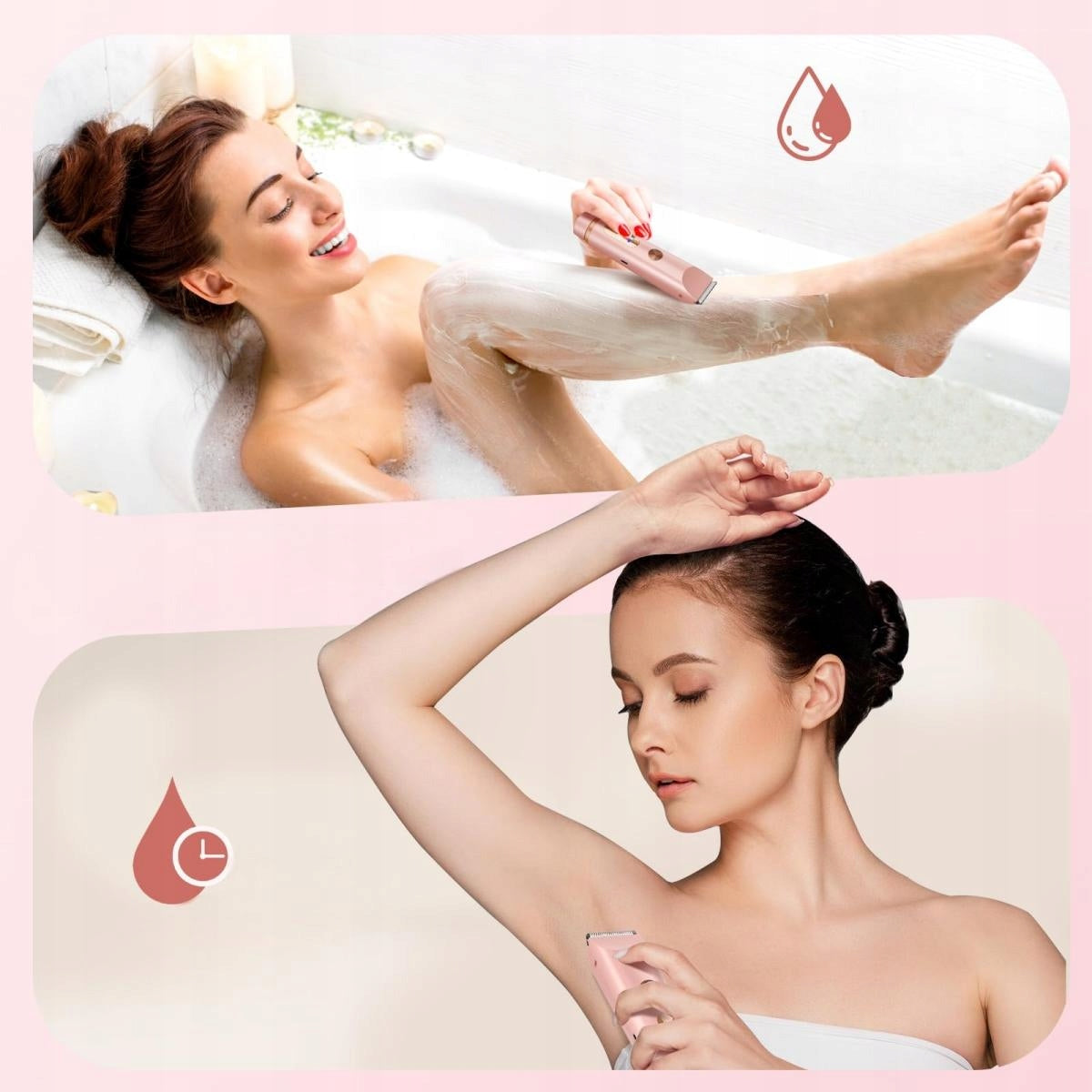 2IN1 WOMEN'S BODY SHAVER LEG BIKINI INTIMATE PLACES WET AND DRY Type hybrid