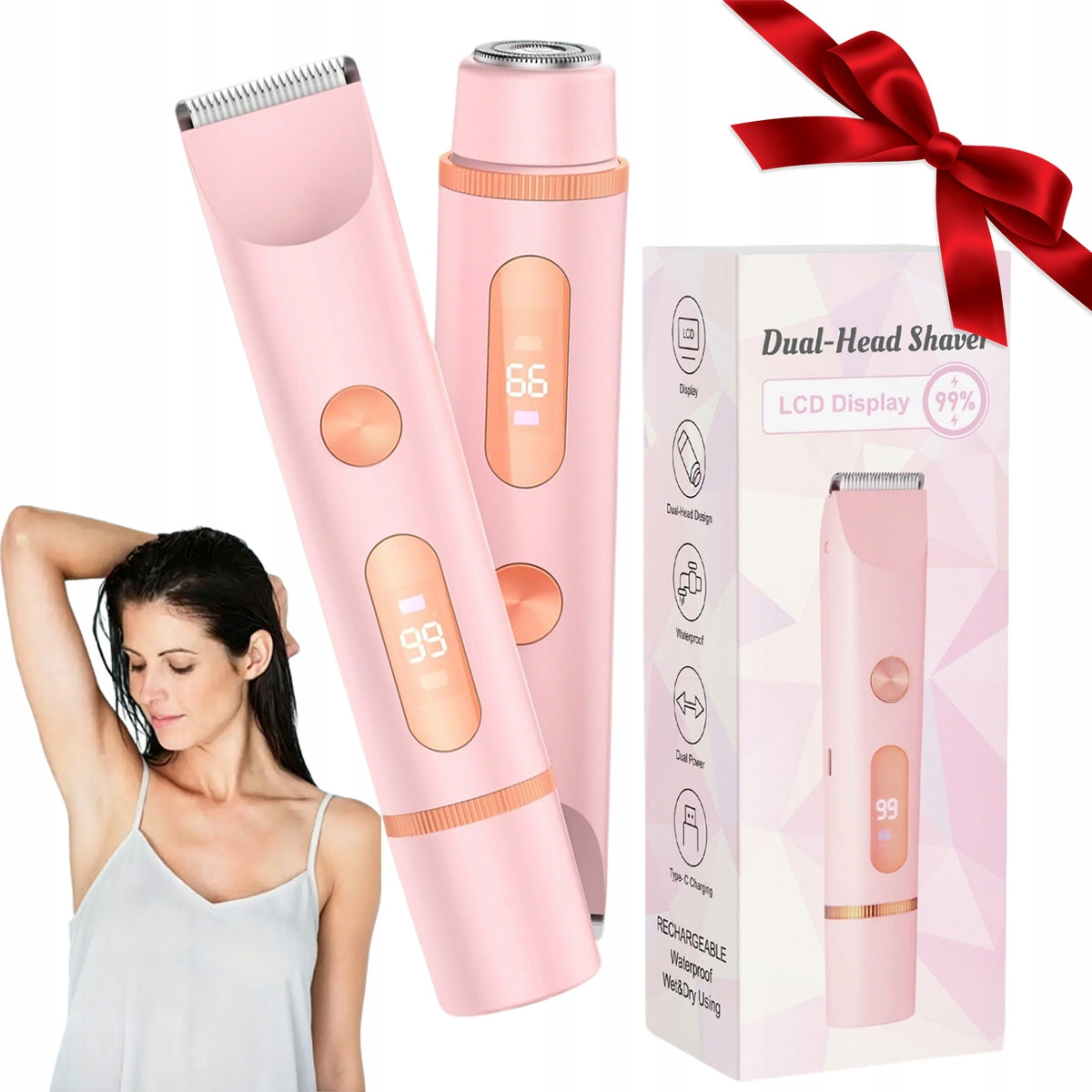 2IN1 WOMEN'S BODY SHAVER LEG BIKINI INTIMATE PLACES WET AND DRY