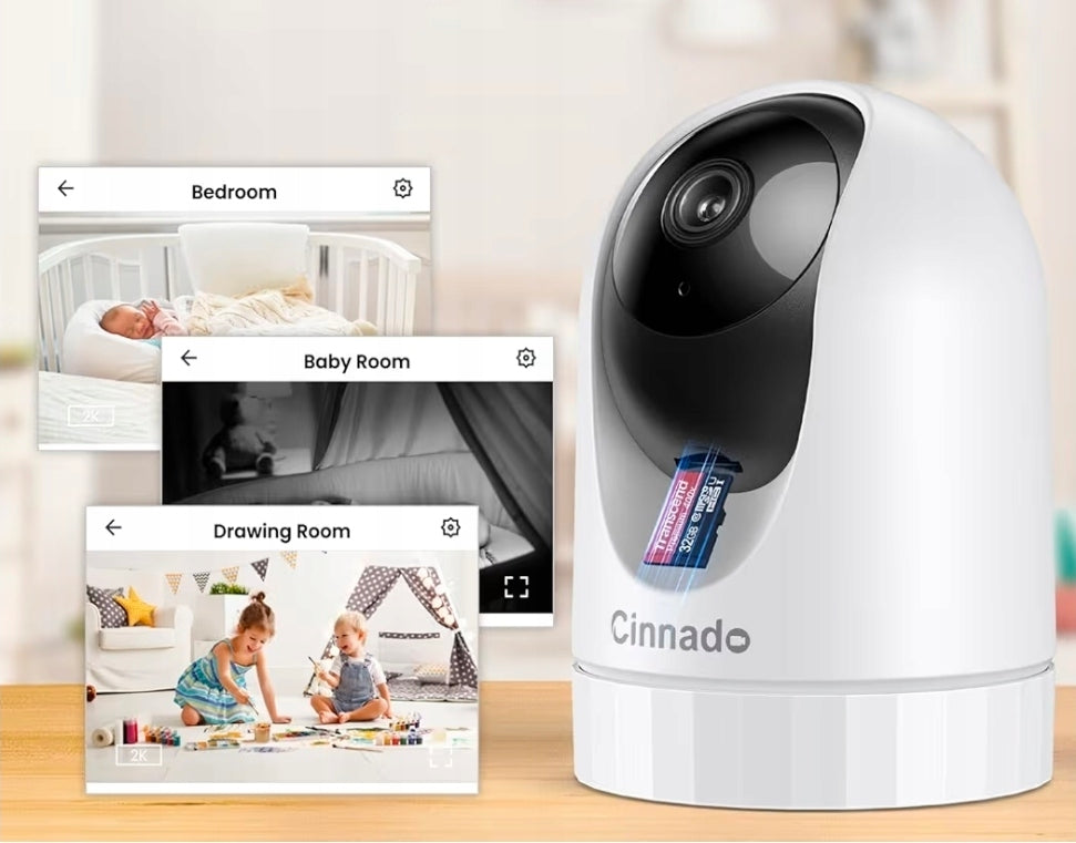 2K 360° Cinnado WiFi Camera Motion Detection, Two-Way Audio Packaging status original