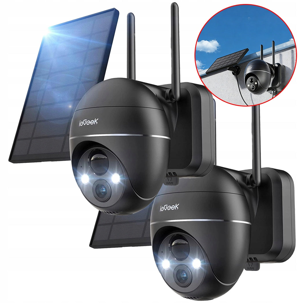 2K 3MPX IP OUTDOOR 4X ZOOM FULL HD 2PCS SOLAR WIFI CAMERA