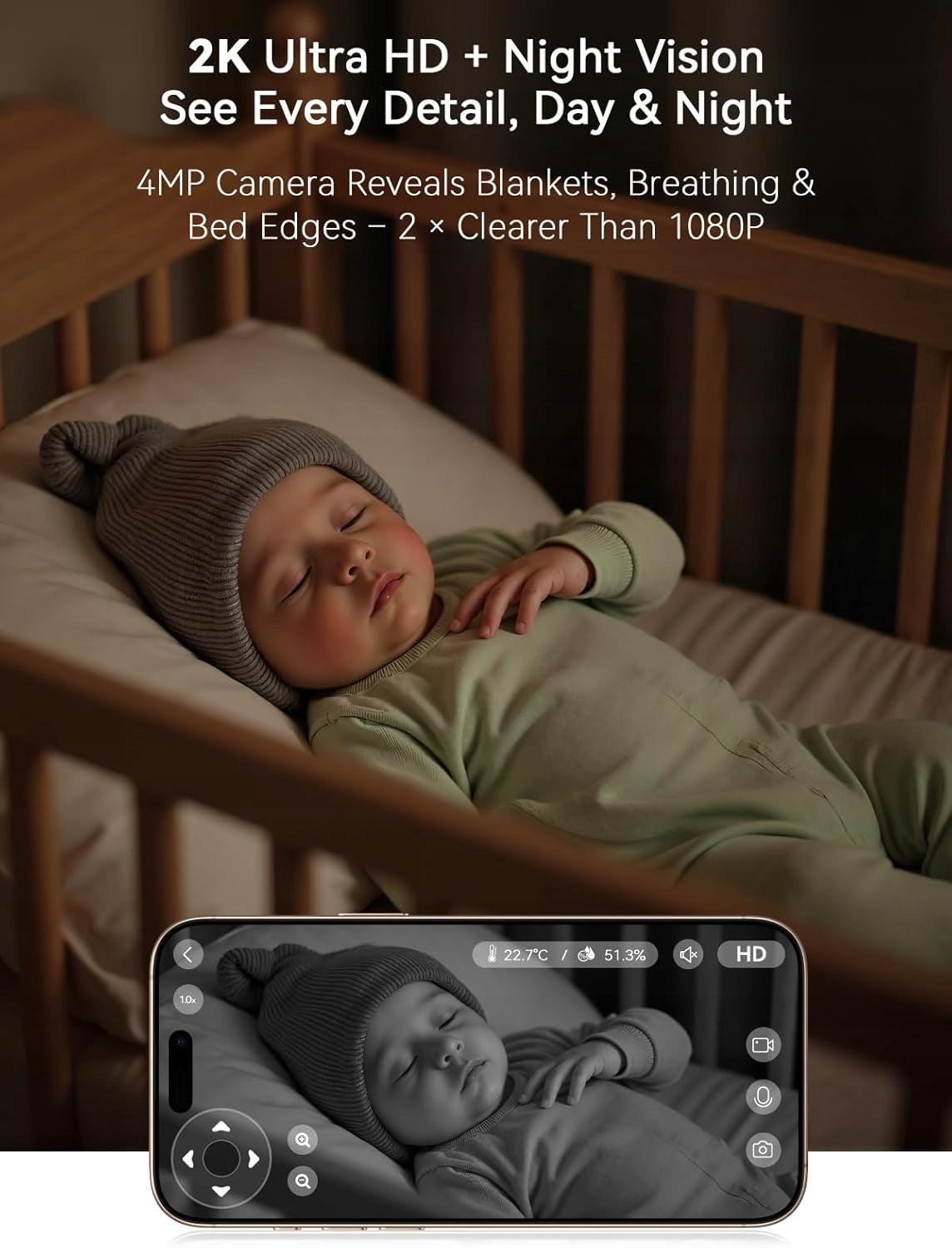 2K BABY MONITOR WITH WI-FI CAMERA, TRACKING, LULLABIES AND AUDIO EAN (GTIN) 0812755019998
