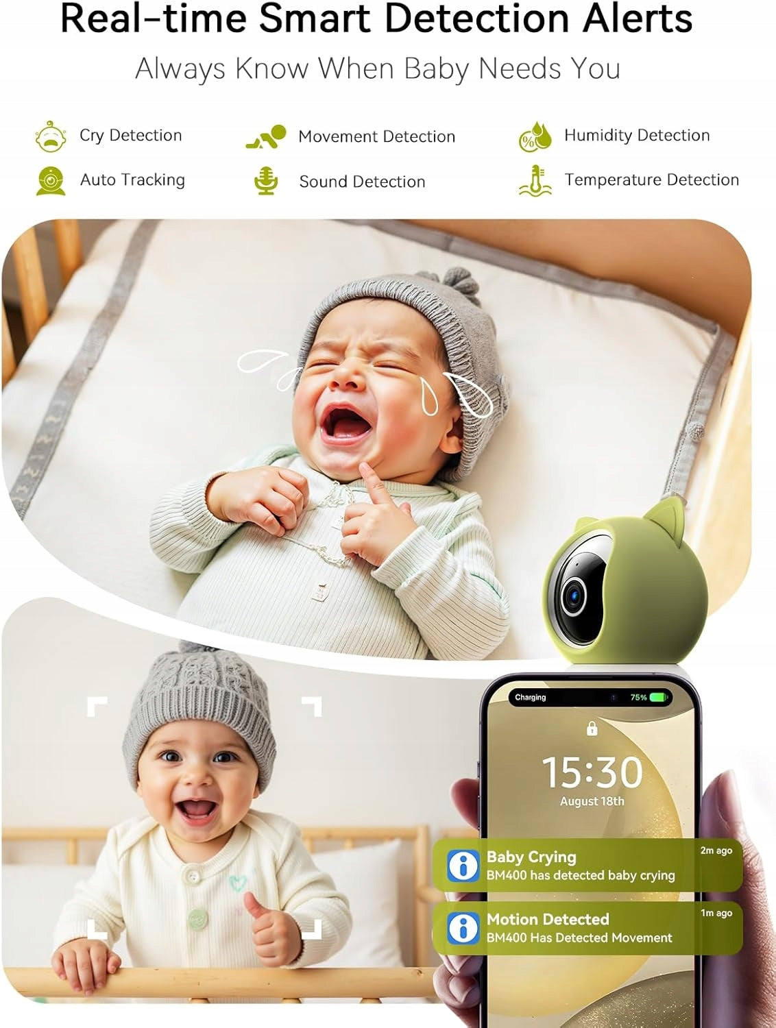 2K BABY MONITOR WITH WI-FI CAMERA, TRACKING, LULLABIES AND AUDIO Manufacturer code elektroniczna12