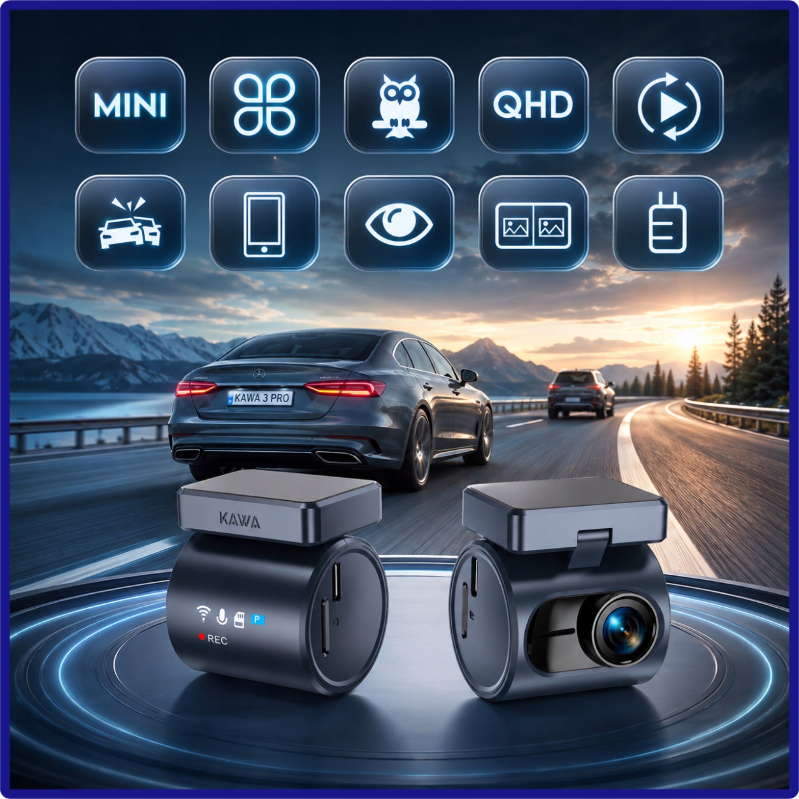 2K CAR CAMERA 1296P WIFI 32GB VOICE CONTROL G-SENSOR PARKING MODE Packaging status original