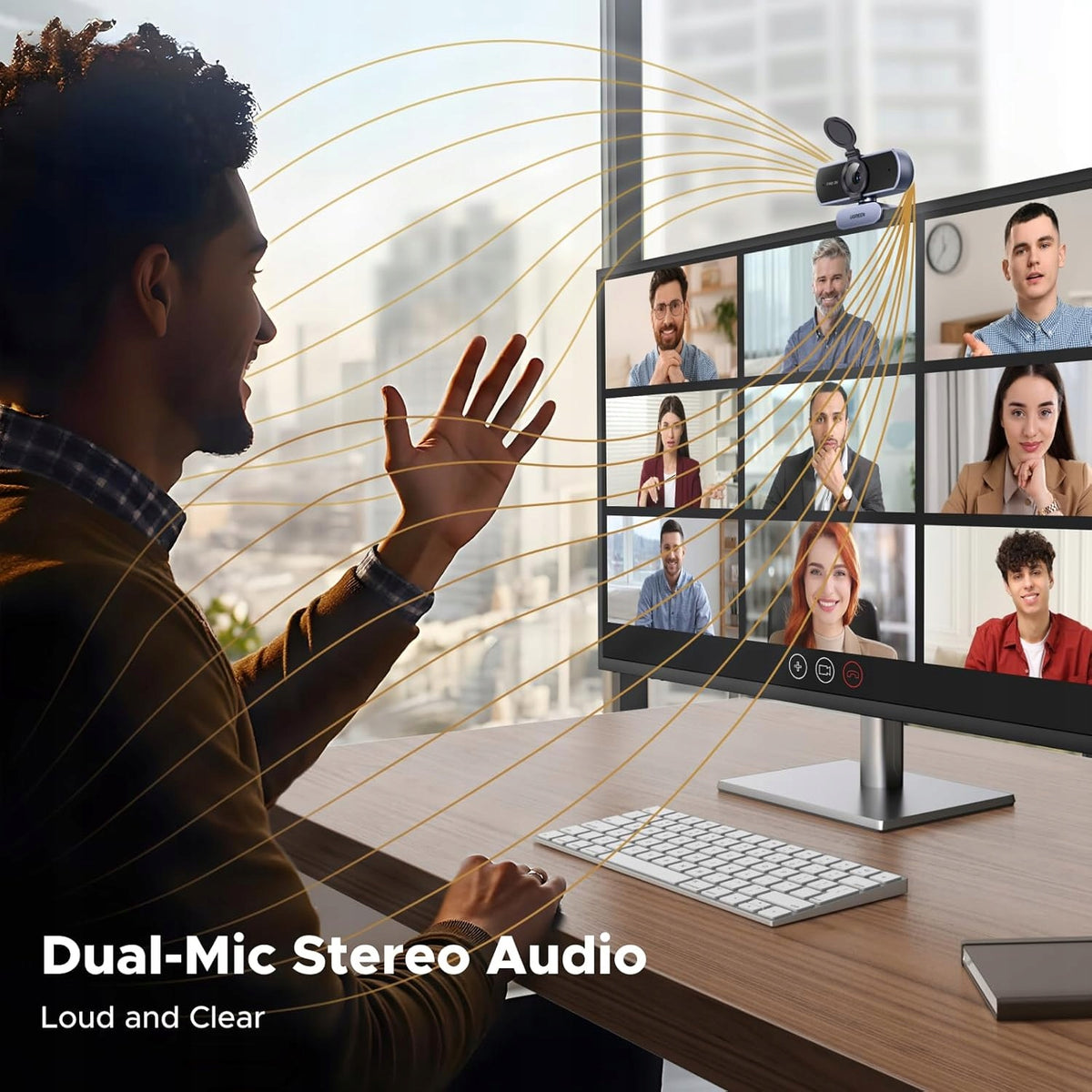 2K USB WEBCAM WITH MICROPHONE AND PRIVACY COVER Model UGREEN Webcam 2K, kamera internetowa z mikrofonem,
