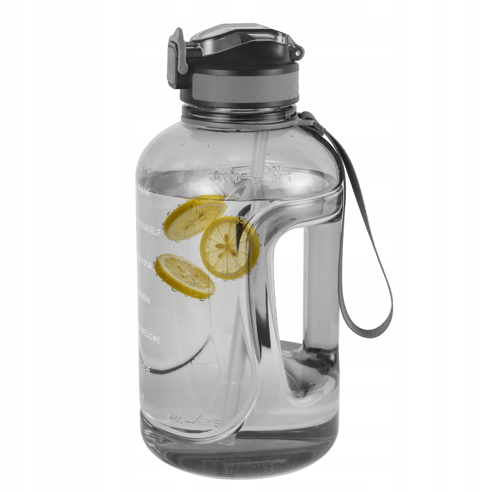 2L Big Water Bottle with Handle Portable Plastic Pot for Fitness, Travel