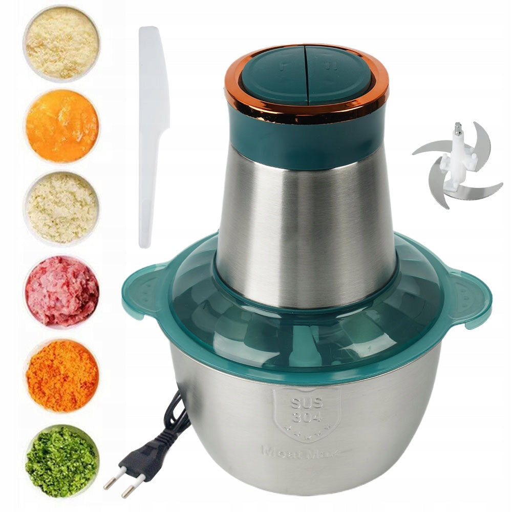 2L CAPACITY ELECTRIC GRINDER 2 SPEEDS STEEL BLADES 4D GREEN
