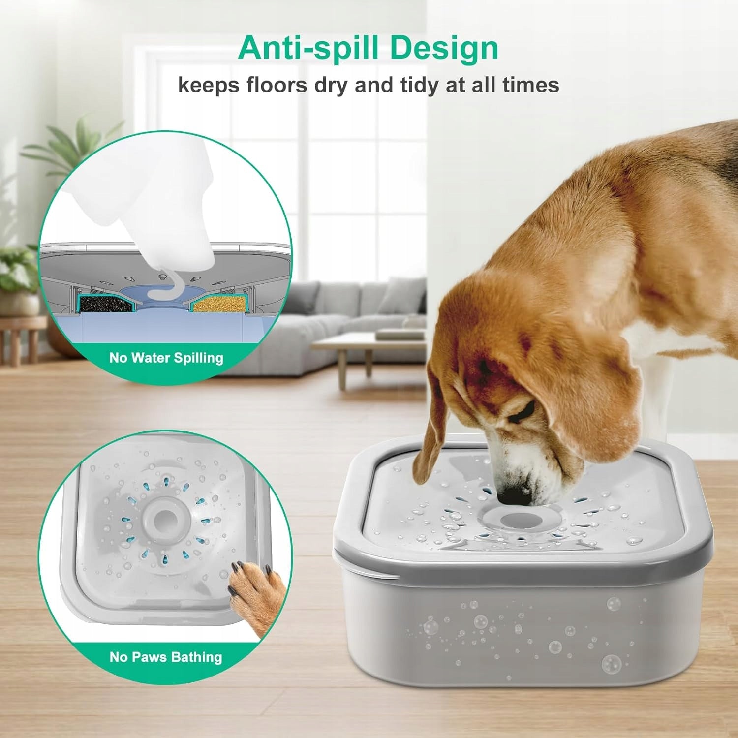 2L DOG BOWL WITH FILTER ANTI-SPILL MUKKELA WATER DISPENSER Brand no brand