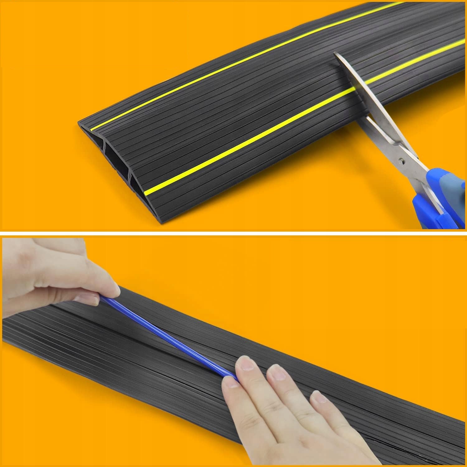 2M CABLE CHANNEL, CABLE ORGANIZER, MODULAR BRIDGE FOR FLOOR HOSE Color black