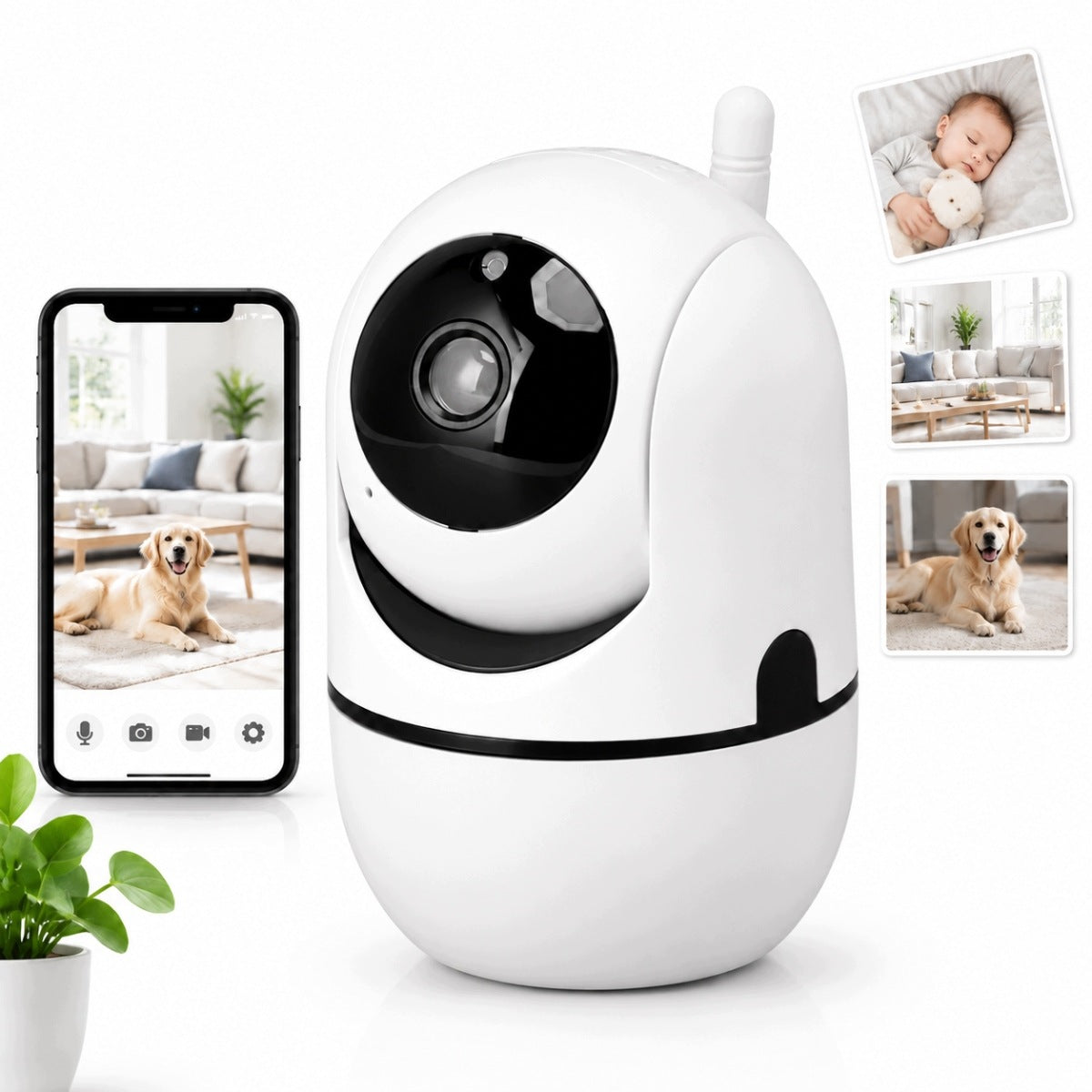 2MP WIFI CAMERA BABY MONITOR ELECTRONIC ROTATING HD AUDIO HOME INDOOR