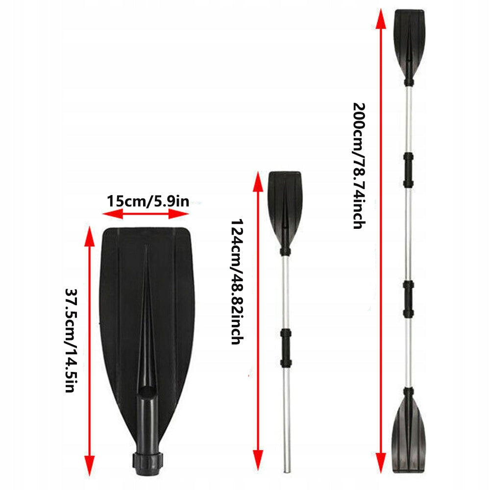 2PCS ALUMINUM PADDLE FOR KAYAK BOAT PONTOON TOURIST KAYAK SIMPLE Kind diouble-bladed, straight single-bladed