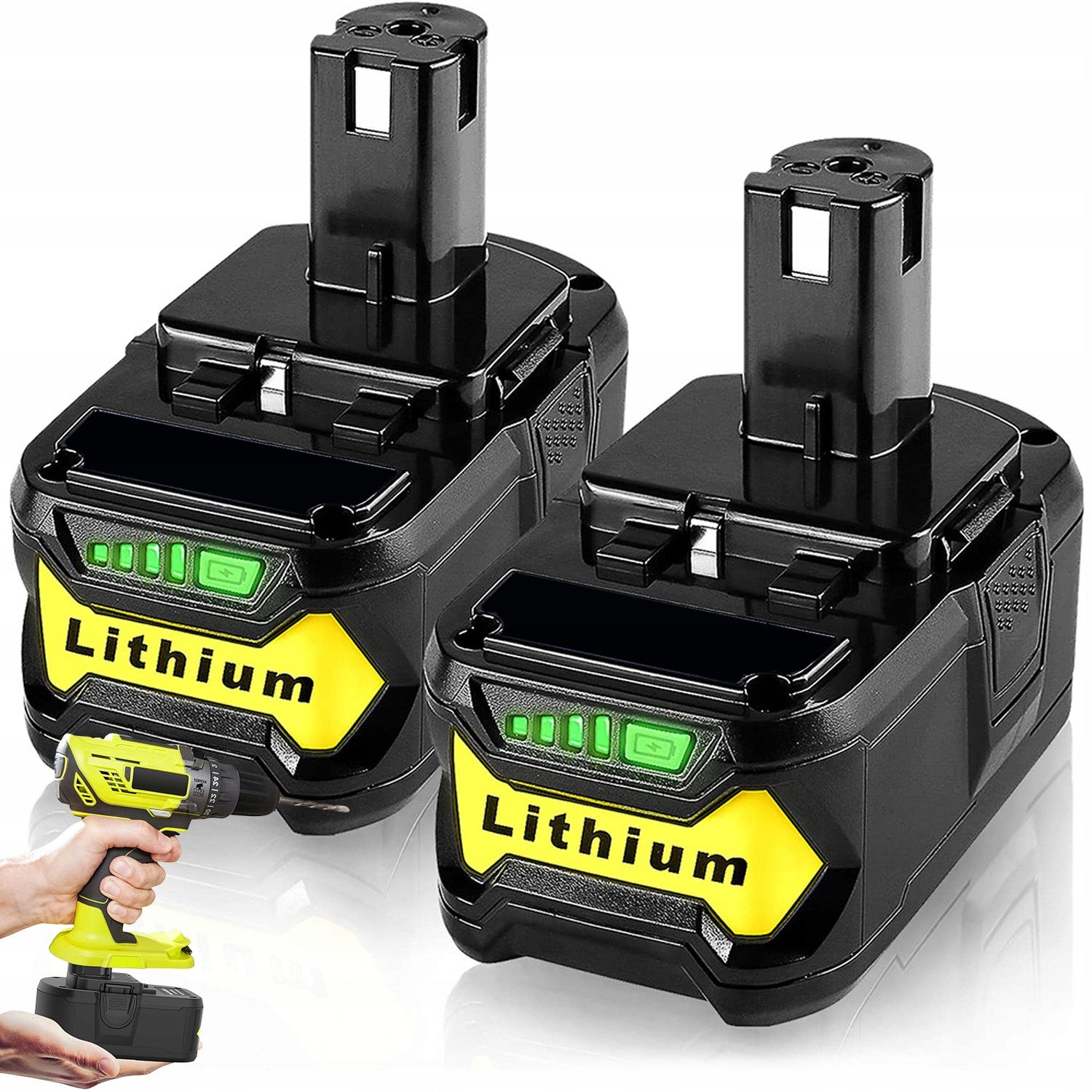 2PCS BATTERY 18V TO RYOBI P108 RB18L50 RB18L40 RB18L25 RB18L15 Packaging status original