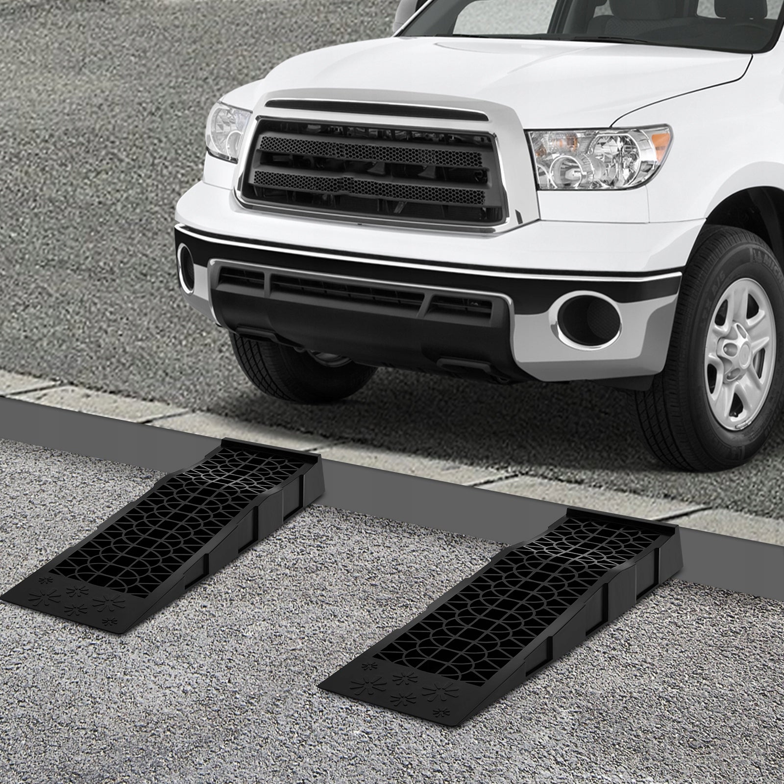 2PCS Car Ramps 3t Service Ramps 2.76" Lifting Height Non-slip Black Brand Anytech