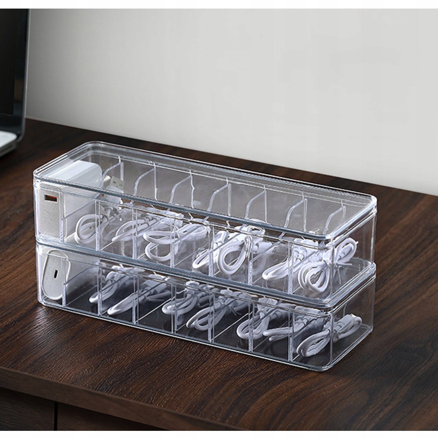 2PCS Charger Cable Organizer Storage Box, Clear Cable Cord Case with Lid Brand no brand