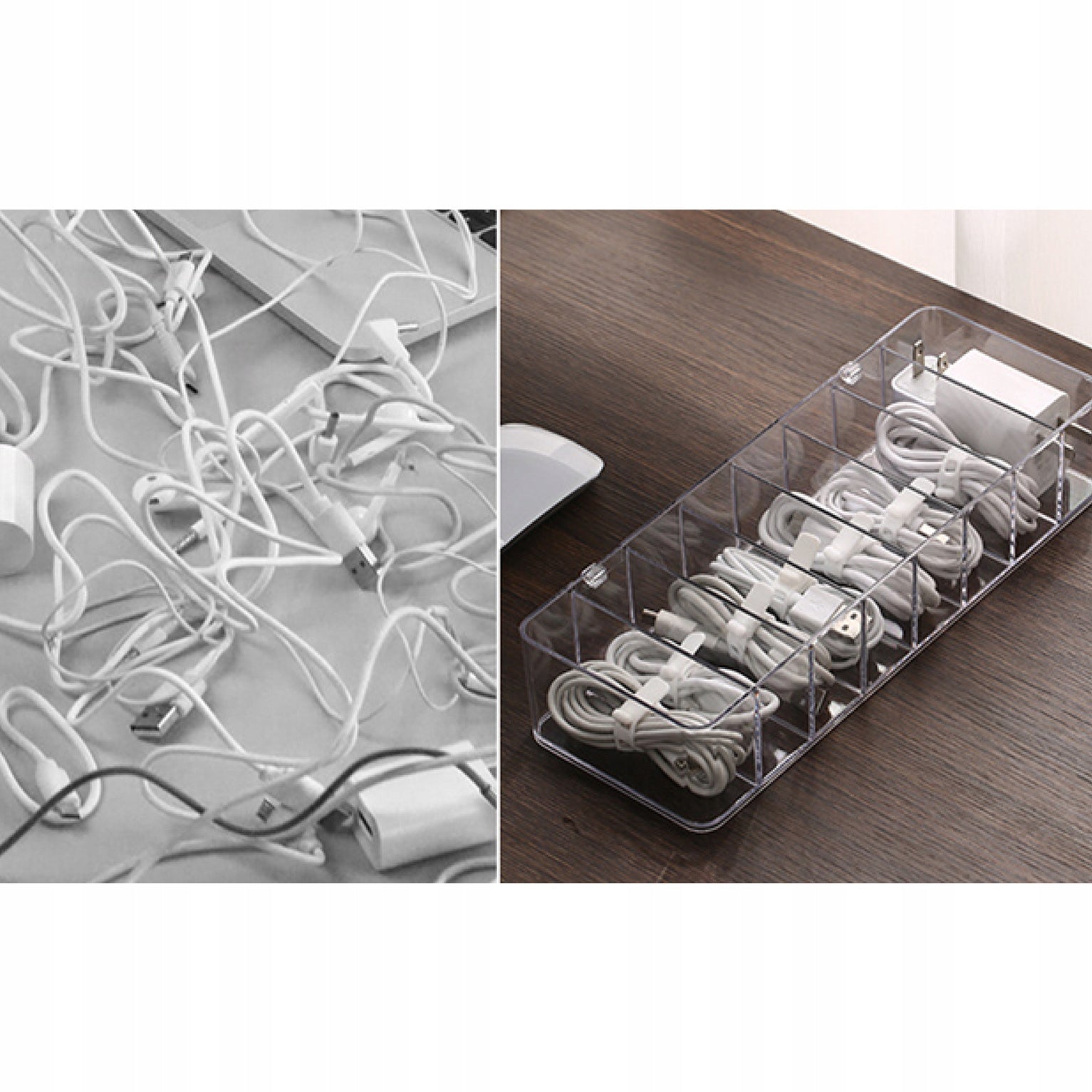 2PCS Charger Cable Organizer Storage Box, Clear Cable Cord Case with Lid Manufacturer code AL-92015