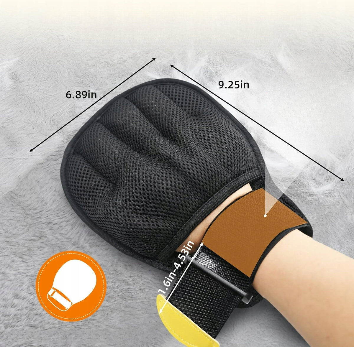 2PCS DOG AND CAT HAIR REMOVAL GLOVES - WITH ADJUSTABLE STRAPS Packaging status original