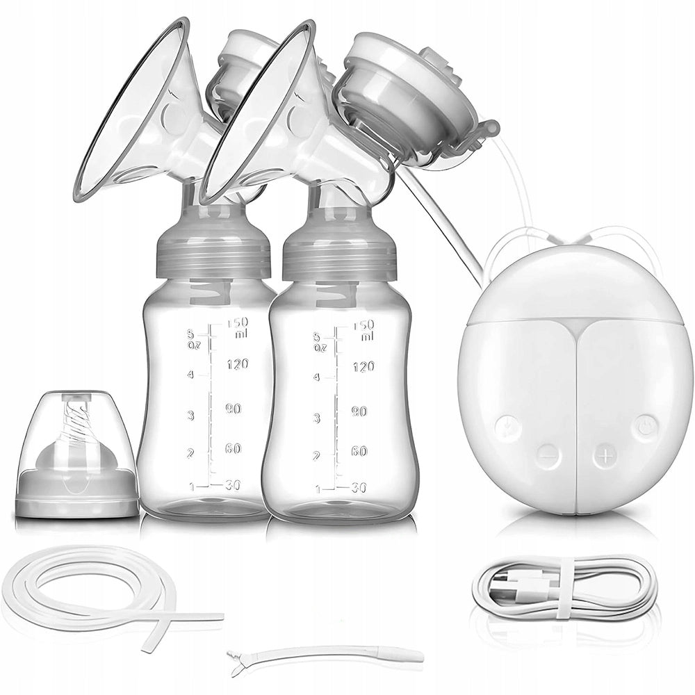 2PCS ELECTRIC BREAST PUMP DOUBLE-SIDED QUIET 2 MODES 9 LEVELS PORTABLE Medical device no