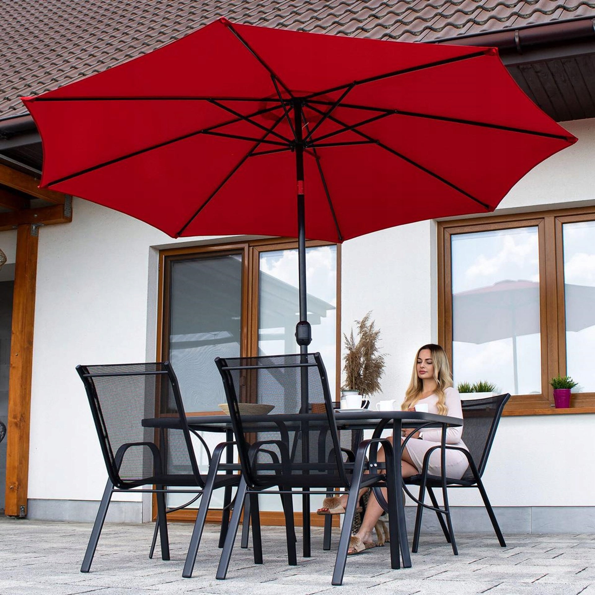 2PCS GARDEN CHAIR BALCONY TERRACE CHAIR GARDEN STRONG BLACK SET Main material metal