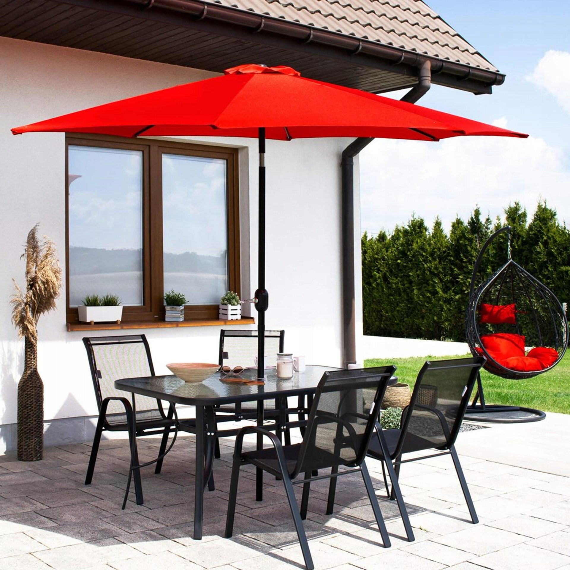 2PCS GARDEN CHAIR BALCONY TERRACE CHAIR GARDEN STRONG BLACK SET Packaging status original