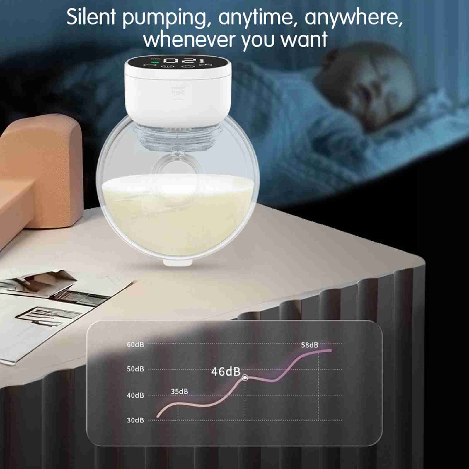 2PCS Hand Wearable Free Electric Breast Pump Quiet Invisibility