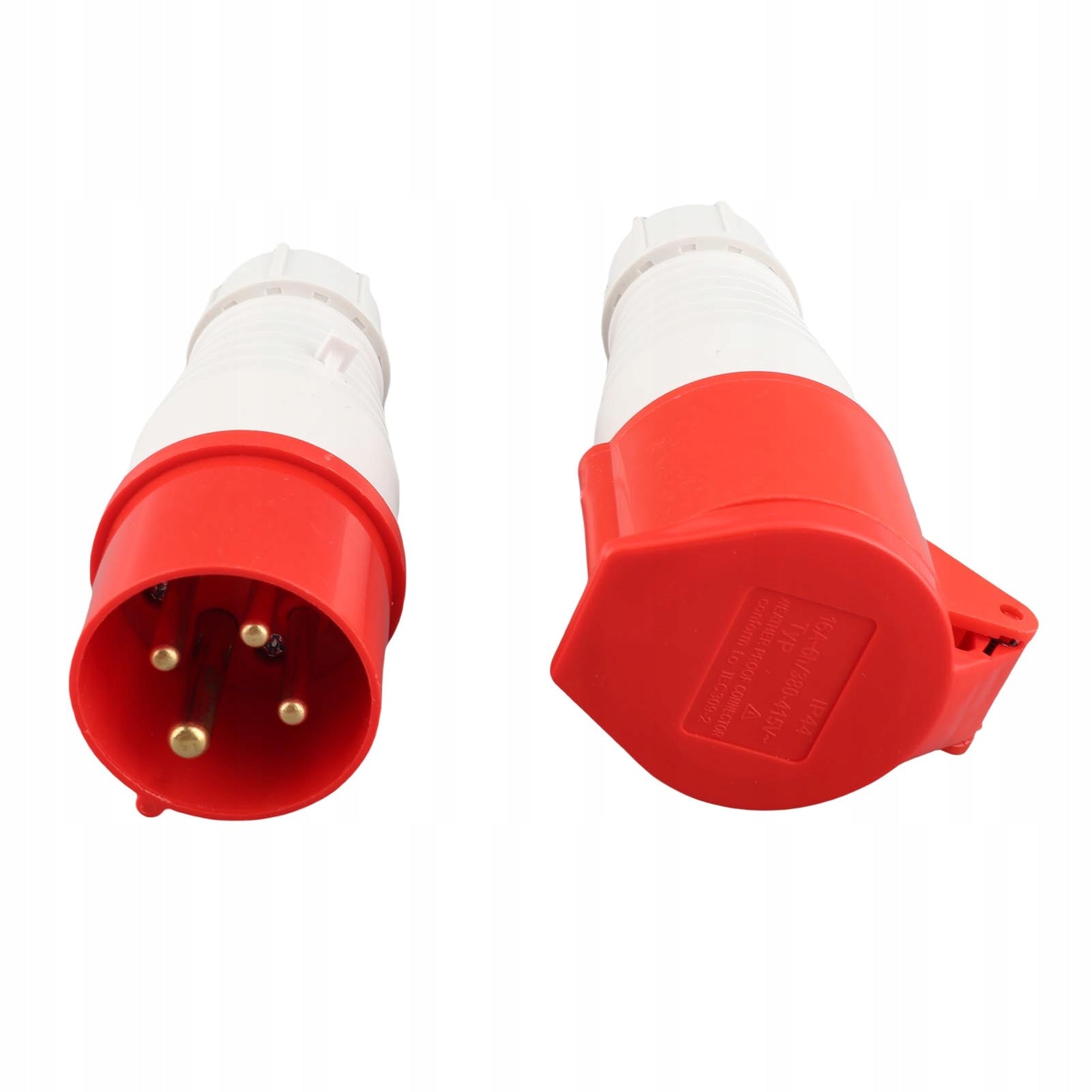 2PCS INDUSTRIAL SOCKET PLUG IP44 4 PIN RED CEE MALE CONNECTOR FOR 0N Brand no brand