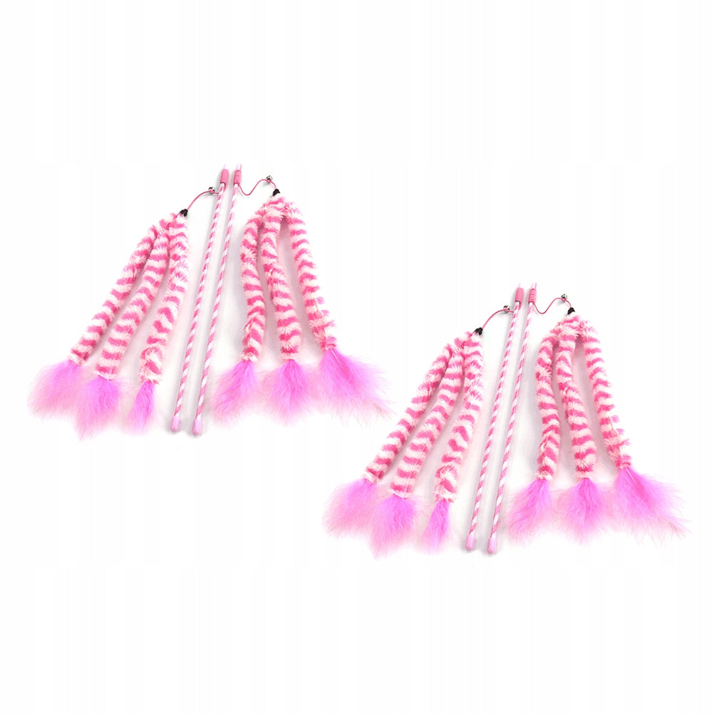 2PCS INTERACTIVE PINK CAT PLUSH WAND TOY FOR ACTIVE CATS Manufacturer code 7133780