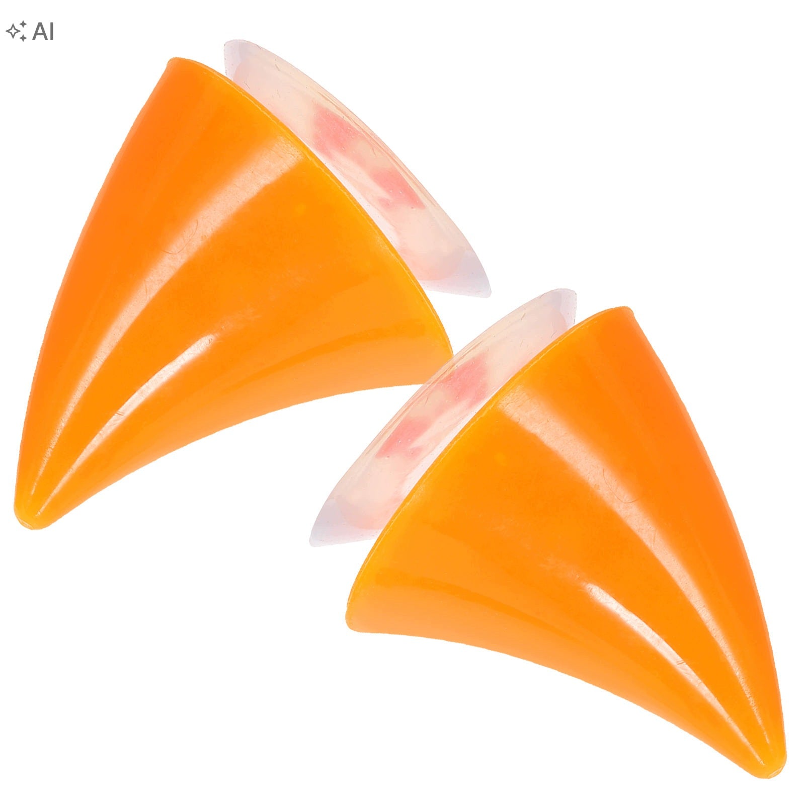 2PCS ORANGE MOTORCYCLE HELMET HORNS REUSABLE DECORATIVE ACCESSORIES