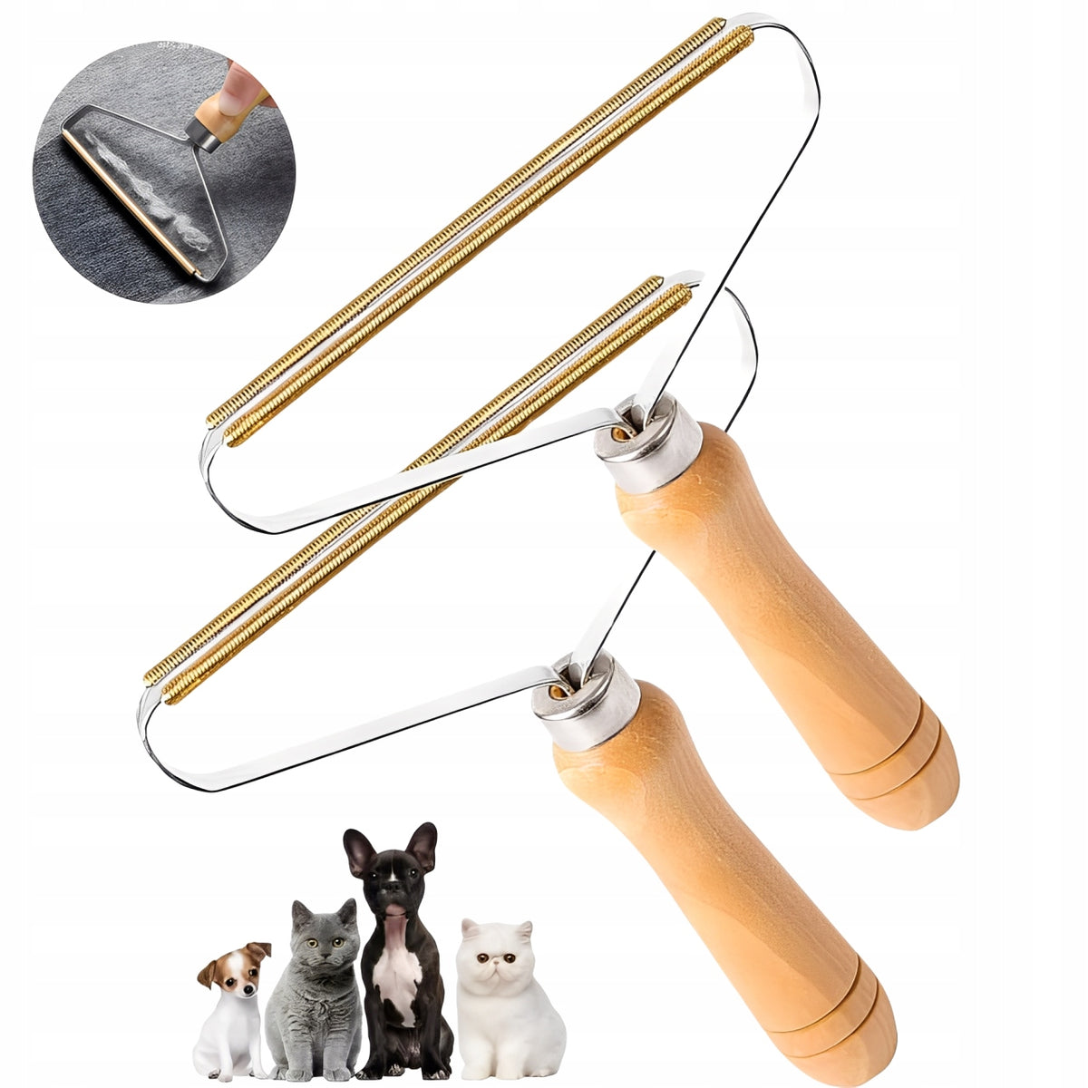 2PCS PORTABLE BRUSH FOR REMOVAL OF PET HAIR, CLOTHES AND CARPETS