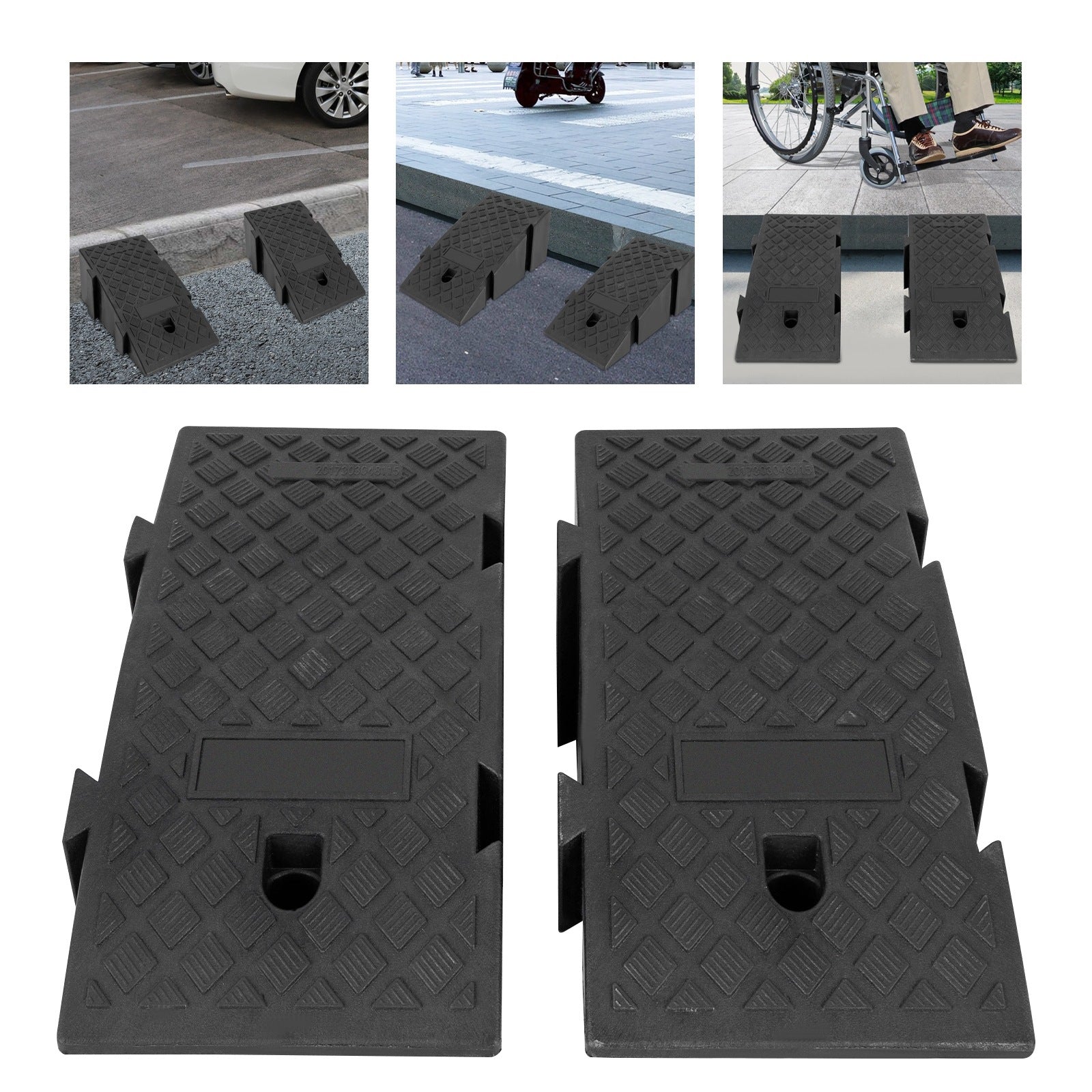 2PCS PORTABLE NON-SLIP PLASTIC LOAD RAMP CAR SERVICE RAMPS 25*45*19CM Brand no brand