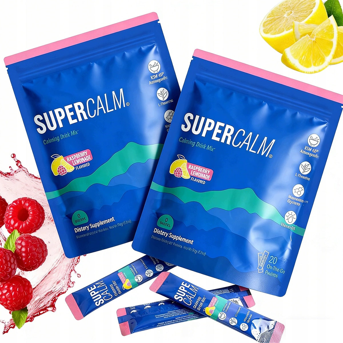 2PCS RASPBERRY POWDER ELECTROLYTE DRINK INCREASES MENTAL CLARITY