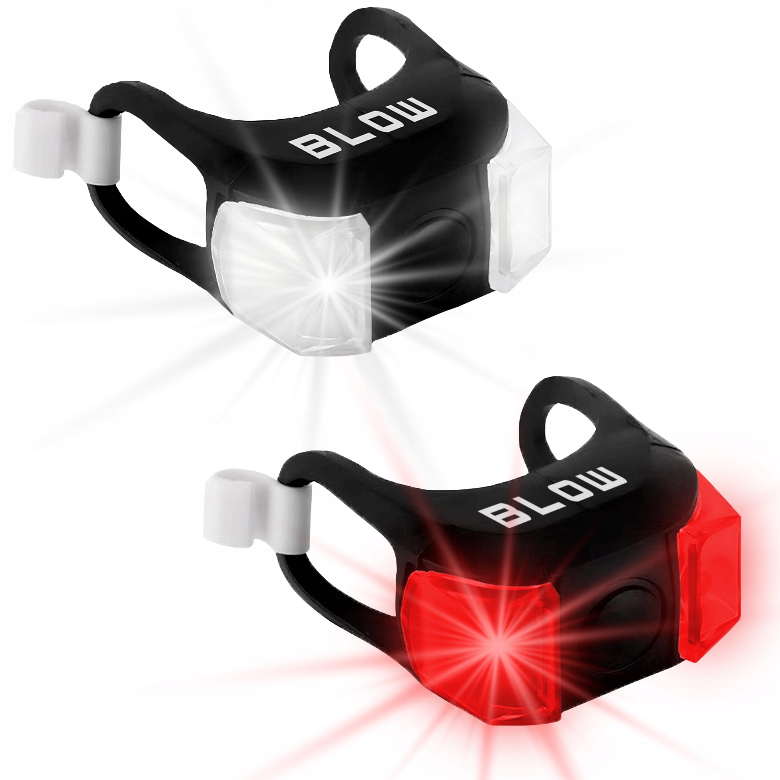 2PCS SILICONE BIKE LIGHTS LED SET FRONT BACK FOR BIKE BACKPACK