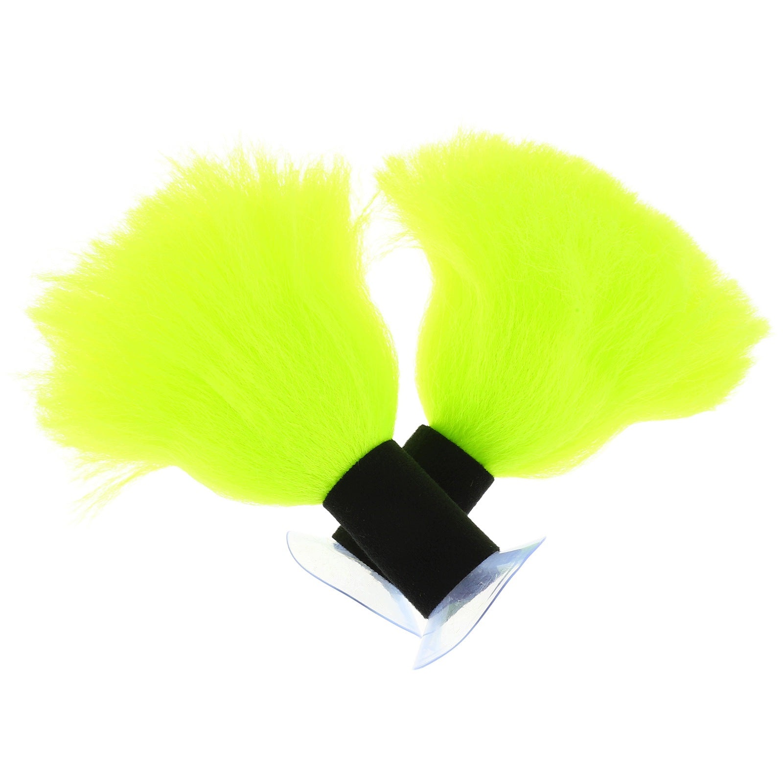 2PCS YELLOW NEON HELMET HAIR PIGTAIL CHARMS FLUFFY MOTORCYCLE ACCESSORIES