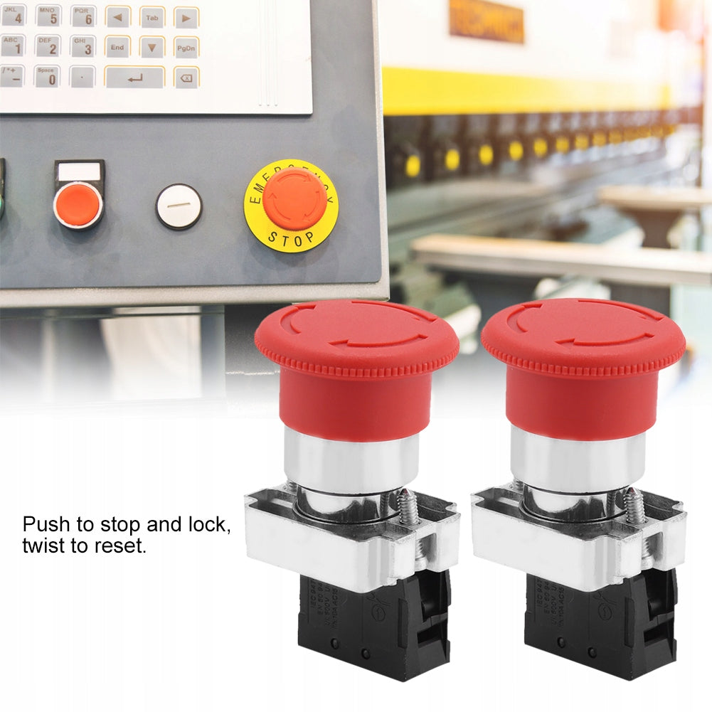 2PCS red emergency sign stop switch button 22mm R7 Brand no brand