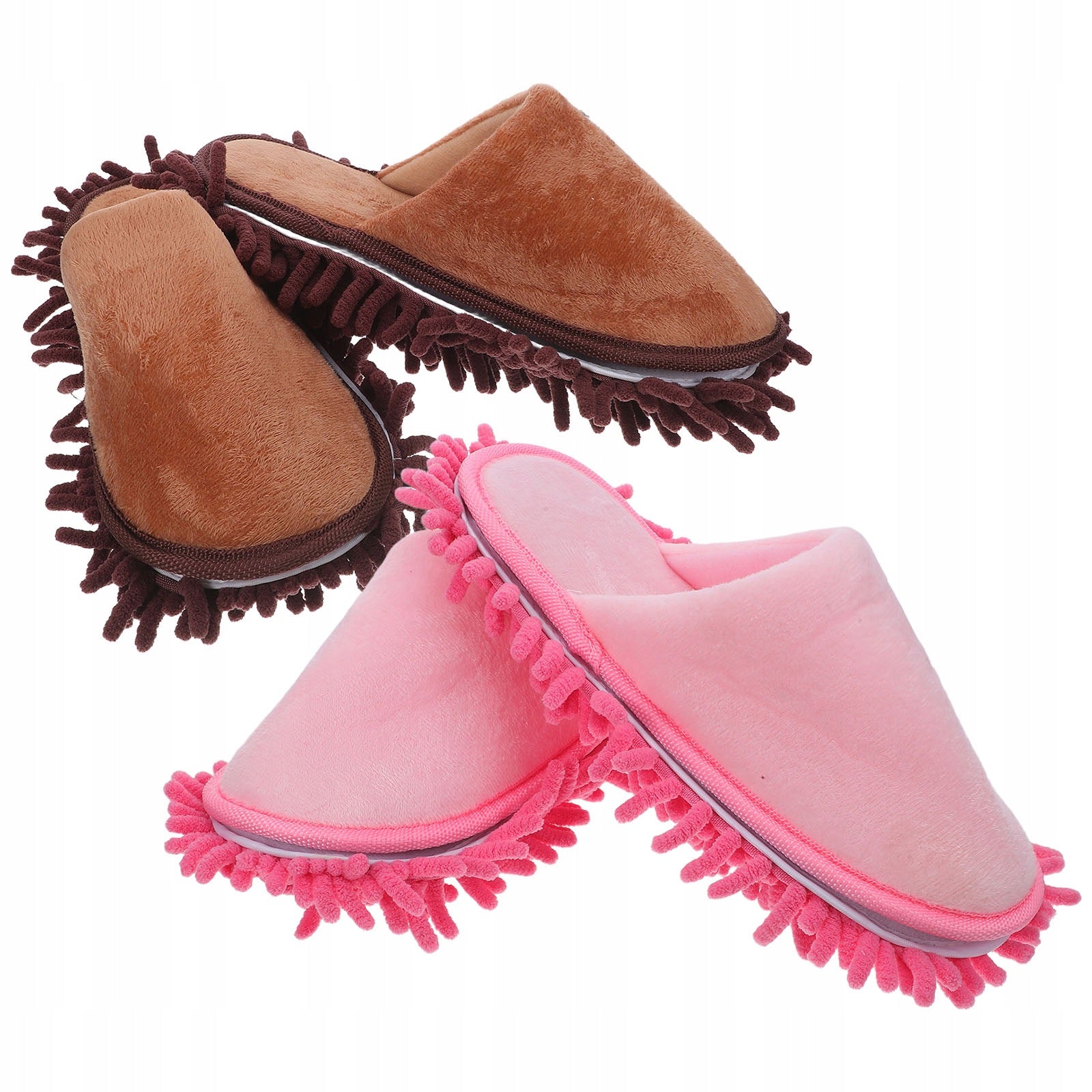2Pairs Chenille Mop Slippers with Detachable Sole for Easy Floor Cleaning
