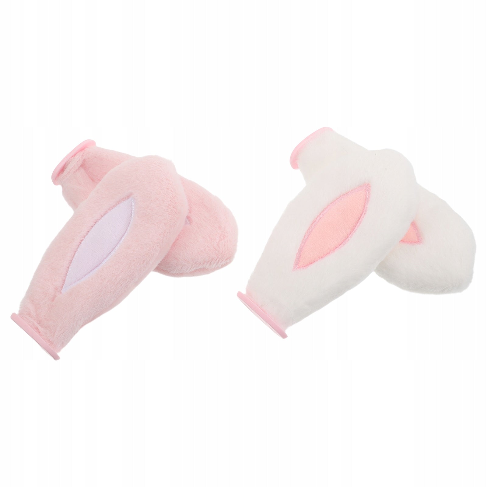 2Pairs Plush Bunny Ears Helmet Accessories for Motorbike and Ski Decor