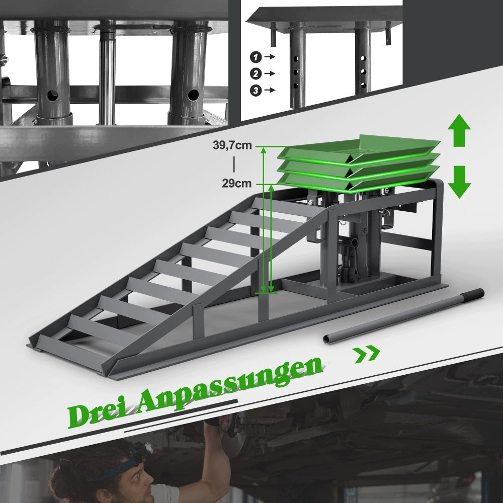 2Pcs Adjustable Car Ramps Metal Vehicle Lifting Loading Ramp Set Grey Brand no brand