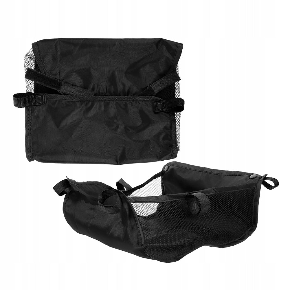 2Pcs Black Oxford Stroller Organizer Bag Large Capacity Storage Height 10 cm