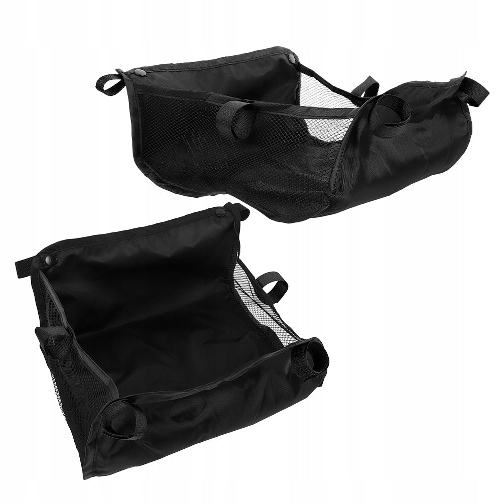 2Pcs Black Oxford Stroller Organizer Bag Large Capacity Storage