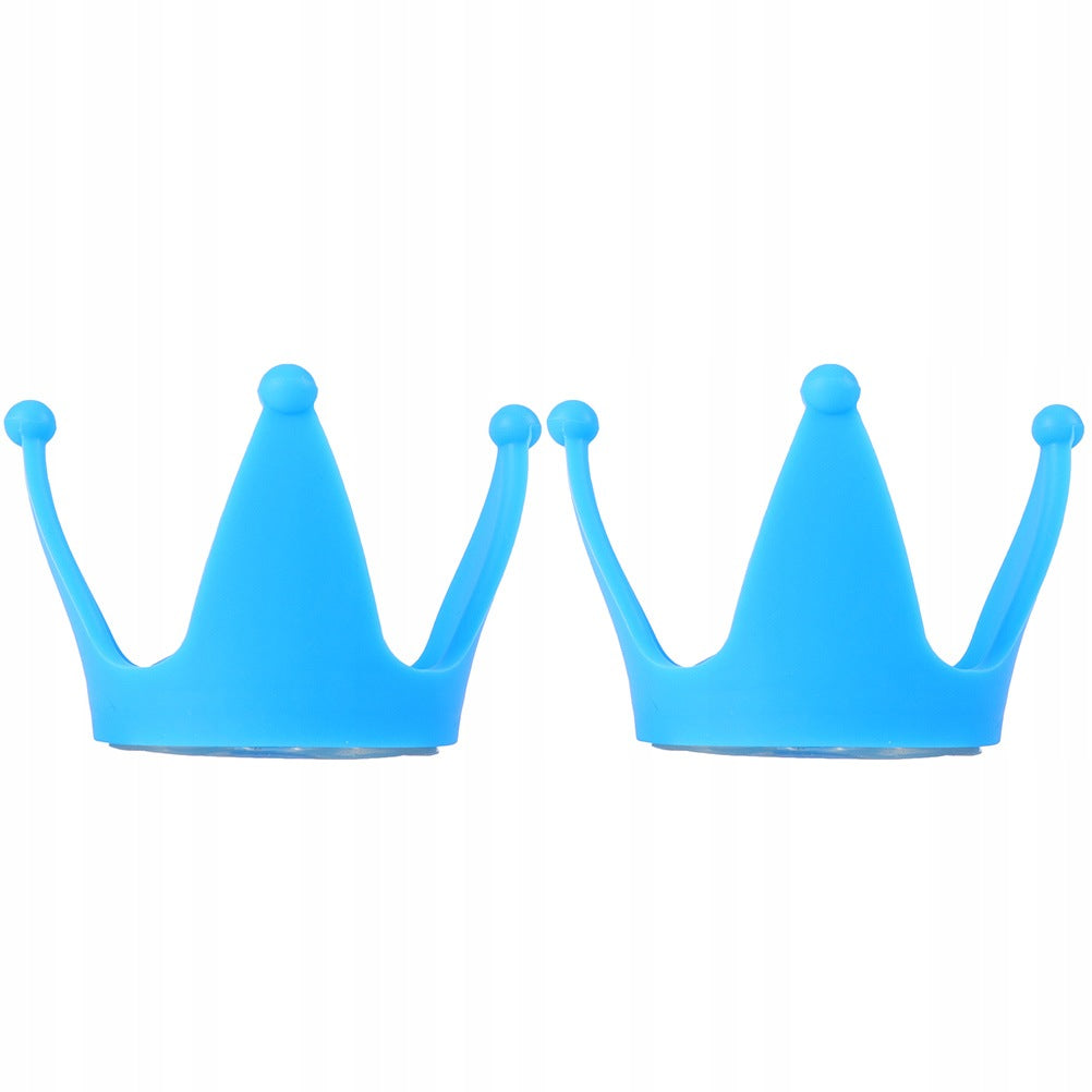 2Pcs Blue Silicone Crown Helmet Decoration with Suction Cup for Motorbike Color blue
