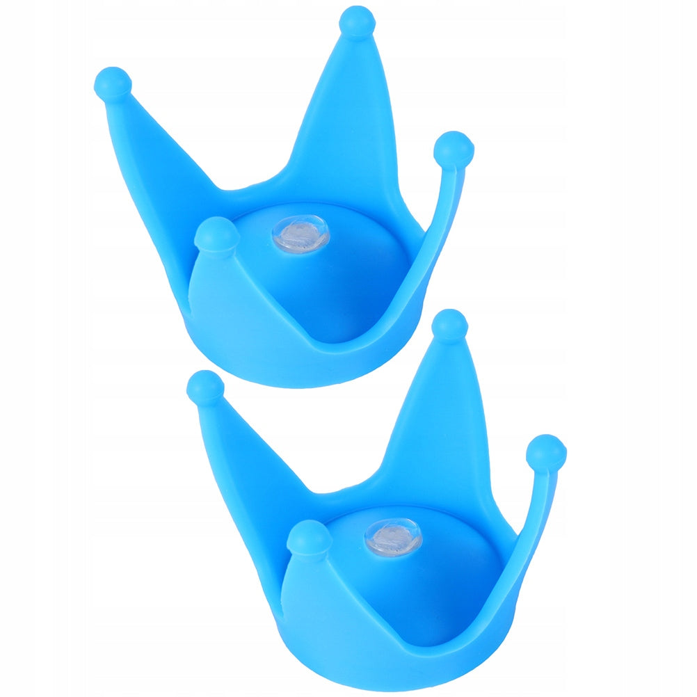 2Pcs Blue Silicone Crown Helmet Decoration with Suction Cup for Motorbike Manufacturer no brand