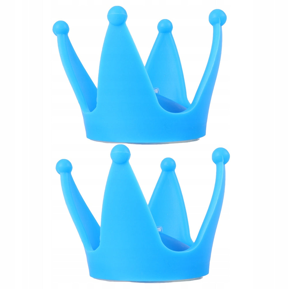 2Pcs Blue Silicone Crown Helmet Decoration with Suction Cup for Motorbike