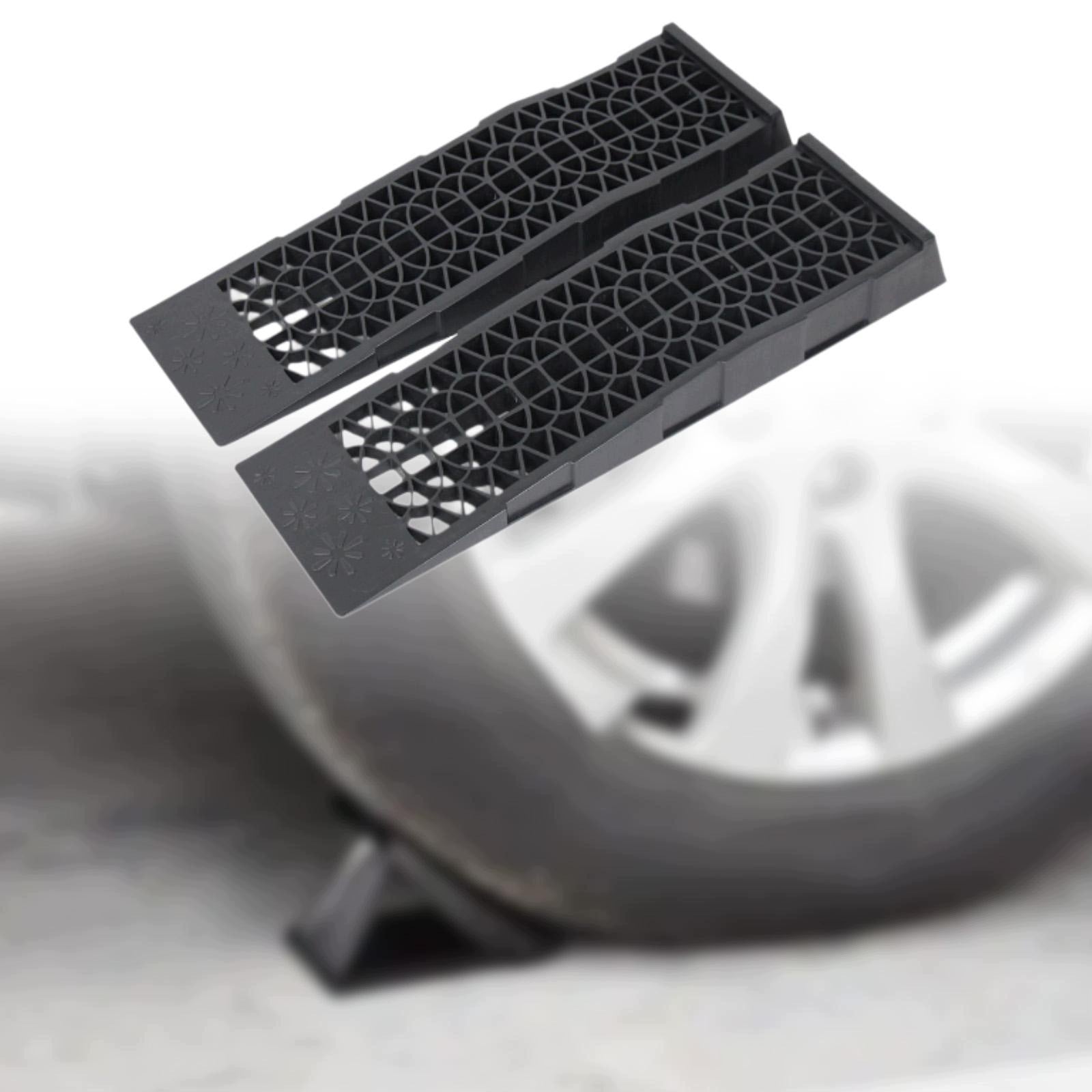 2Pcs Car Ramps Portable Low Profile for Low Chassis Cars and Flower Texture