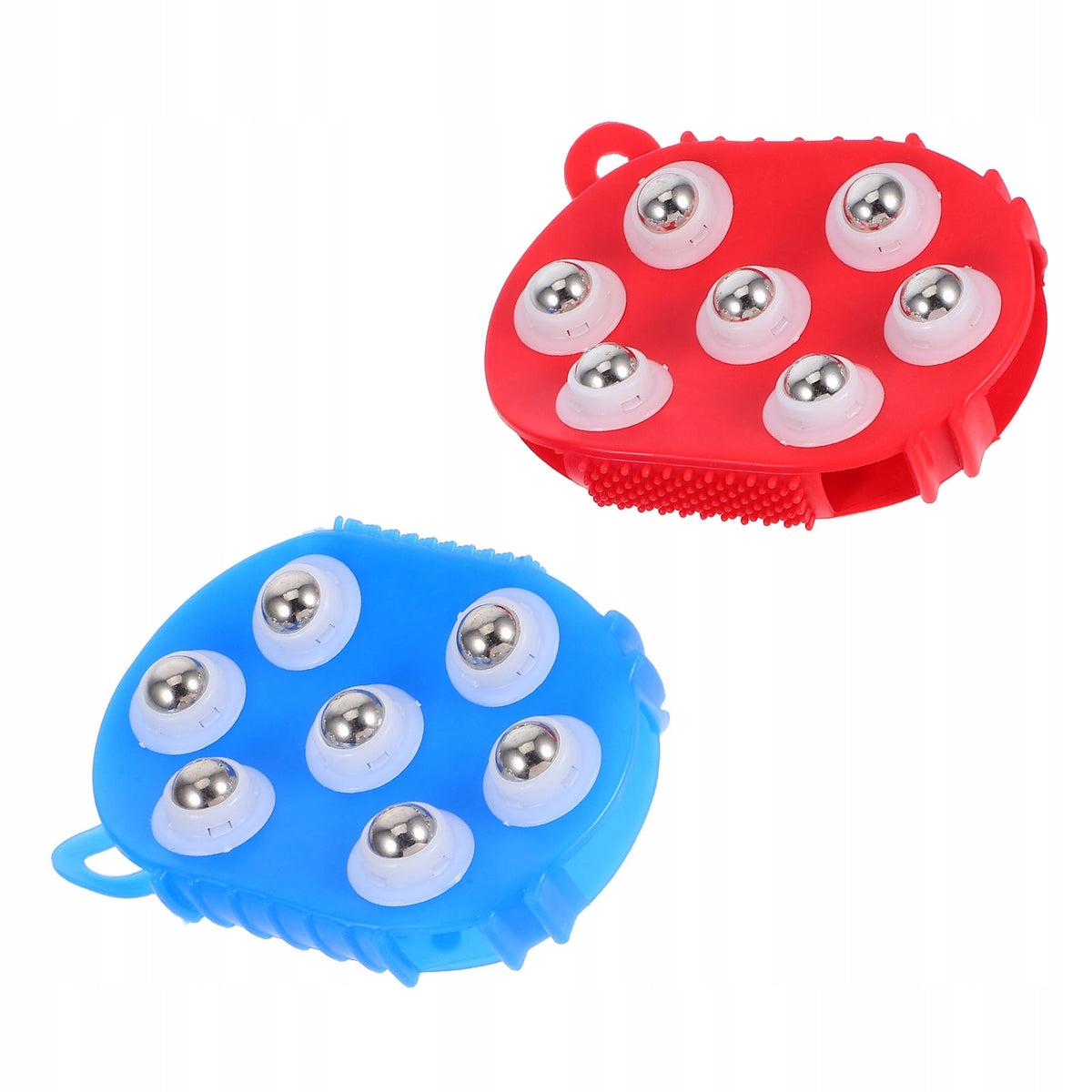 2Pcs Handheld Steel Bead Roller Massagers for Shower and Bath Use