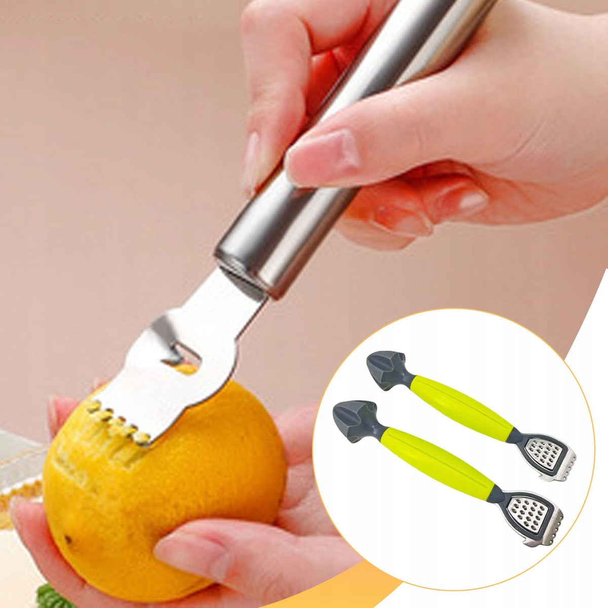 2Pcs Lemon Zester Grater Juicer, Durability, Ergonomic Handle Citrus Zester