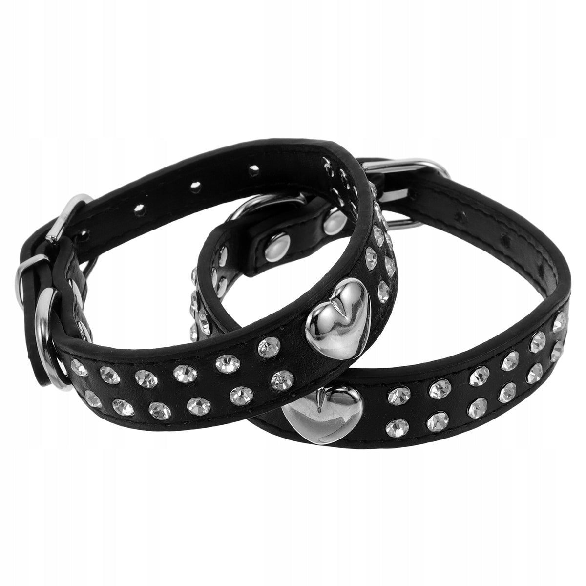 2Pcs Lightweight Rhinestone Dog Collar Sparkly Adjustable Pet Jewelry