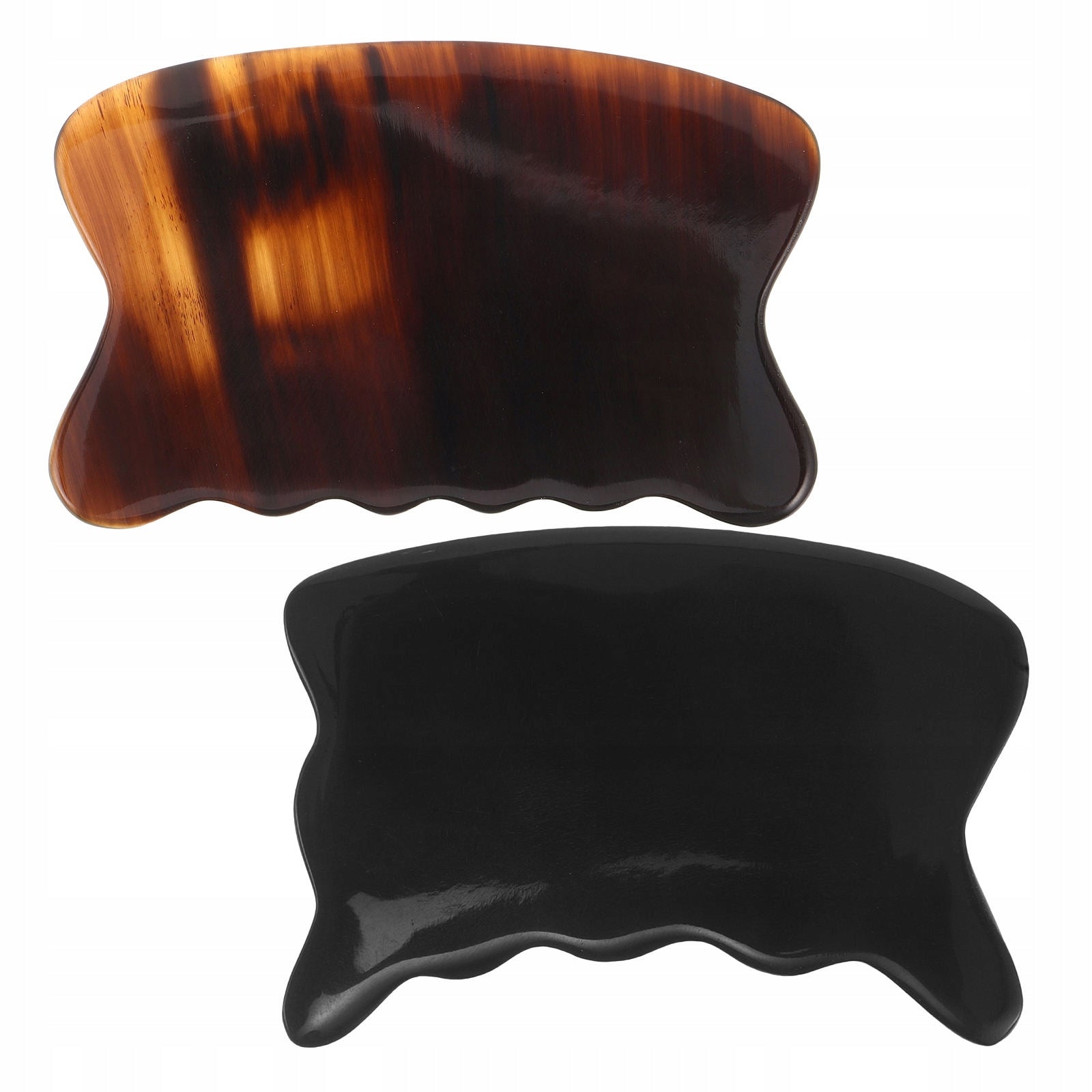 2Pcs Natural Ox Horn Gua Sha Massage Boards for Face and Body Kind face