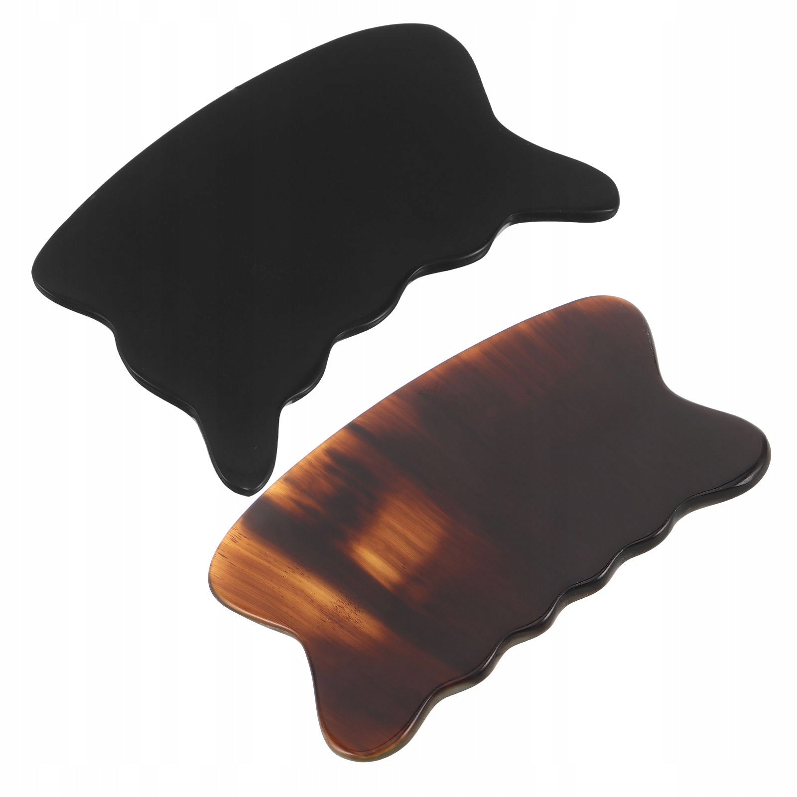 2Pcs Natural Ox Horn Gua Sha Massage Boards for Face and Body