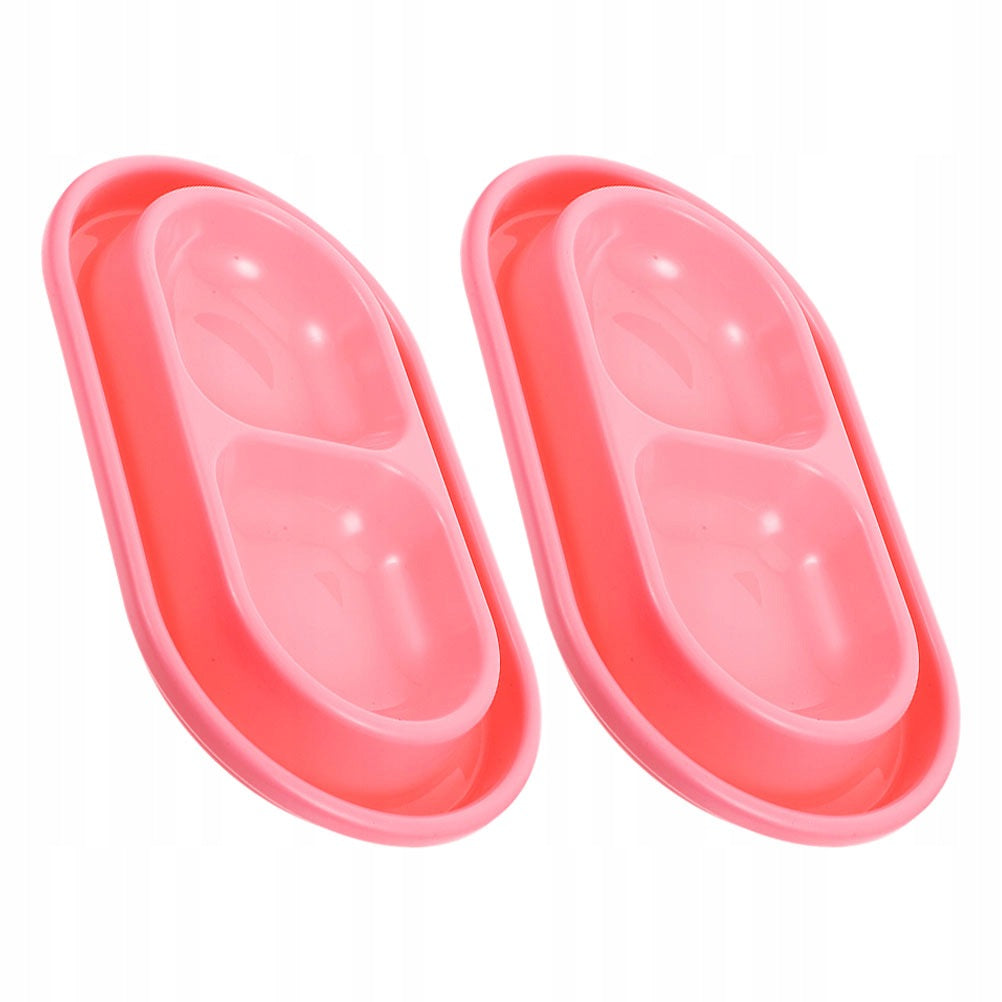 2Pcs Portable Pink Double Pet Feeder Bowl for Dogs with Stable Base