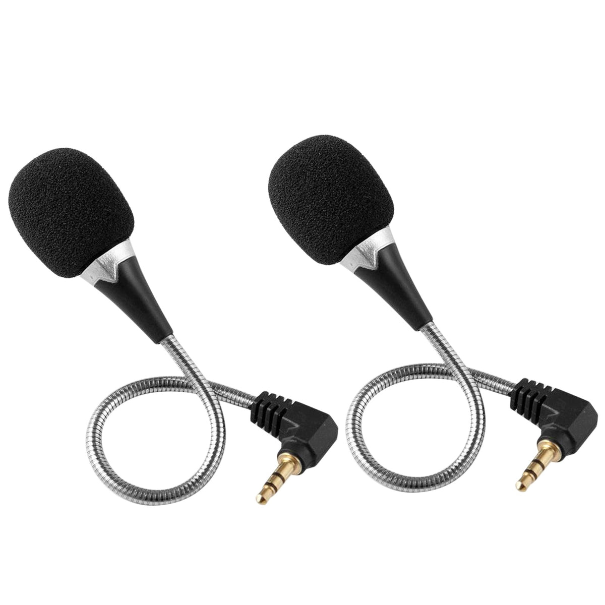 2Pcs Silver Mini Gooseneck Microphone for Laptop with Noise Reduction Manufacturer code 23155501